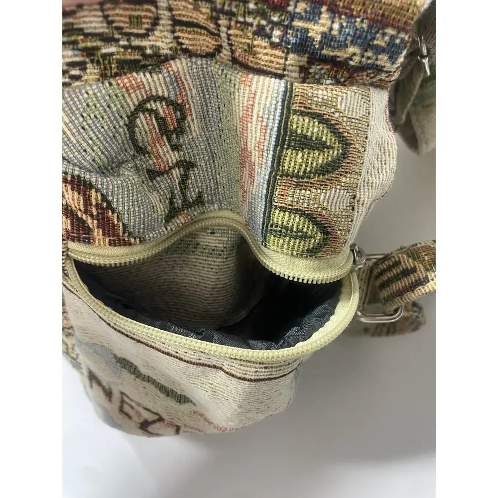 Vintage Venizia Italy Tapestry Mini Backpack Bag Purse Travel Souvenir